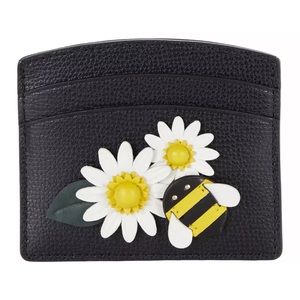 Kate Spade Credit Card Holder Wallet - Bee & Daisies - Leather - NWT